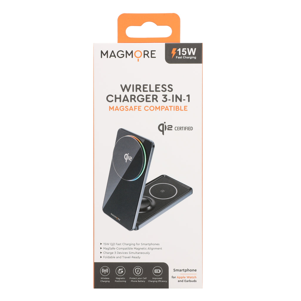 Desk Charger 3-in-1 MagSafe Qi2 - Charging Station