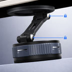 Detail van vergrendelbare scharnierpunten van de Magmore MagSafe suction pad